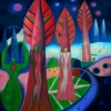 Marion Lucka: Eingeschlossene, Öl, 70 x 90 cm (1990)