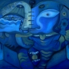 Marion Lucka: Wasserpaar, 100 x 120 cm (2006)