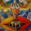 Marion Lucka: Sonnenaufgang, Öl, 60 x70 cm (1992)
