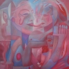 Marion Lucka: Abfühlen, Öl, 100 x 100 cm (1997)