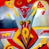 Marion Lucka: Seltsame, Öl, 60 x 70 cm (1994)