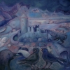 Marion Lucka: Thierstein in Blau, Öl, 50 x 60 cm (2011)