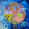 Marion Lucka: Abgrenzung, Öl, 60 x 60 cm (2012)
