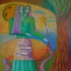 Marion  Lucka: Am Teich, Öl, 60 x 70 cm (1992))
