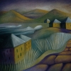 Marion Lucka: Am trockenen Wasser, Öl, 60 x 70 cm (1990)