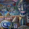 Marion Lucka: Angstindianer2, Öl, 70 x 80 cm (1996)