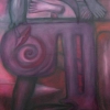 Marion Lucka: Angst in Violett,Öl, 60 x 80 cm(1996)