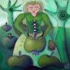 Marion Lucka: Apfelfee, Öl, 40 x 40 cm (2013)