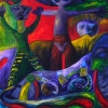 Marion Lucka: Aufstand, Acryl, 70 x 80 cm (1996)