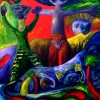 Marion Lucka: Aufstand, Acryl, 60 x 80 cm (1995)