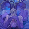 Marion Lucka: Baumgrab, Öl, 70 x 70 cm (2010)