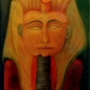 Marion Lucka: Blinder König, Öl, 20 x 30 cm (1997)