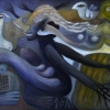 Marion Lucka: Ölgemälde, Düster, Öl, 50 x 70 cm (1998)