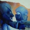 Marion Lucka: Die Neuen, Öl, 30 x 40 cm (1980)