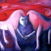 Marion Lucka: Doppeltier, Öl, 60 x 70 cm (1993)