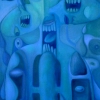 Marion Lucka: Dreigespalten, 70 x 100 cm (2006)