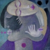 Marion Lucka: Dreischlaf, Öl, 30 x 30 cm (2010)