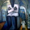 Marion Lucka: Dunkler Gott, Öl, 100 x 120 cm (1998)