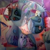 Marion Lucka: Dunklere Gedanken, Öl, 100 x 100 cm (2008)