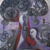 Marion Lucka: Eingeschlossene Fische, Öl, 50 x 60 cm (2016)