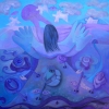 Marion Lucka: Eintauchen, Öl, 70 x 70 cm (2011)