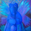 Marion Lucka: Blauengel, Öl,70 x 80 cm (2000)