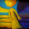 Marion Lucka: Engel im Jenseits, Öl, 30 x 40 cm (1994)