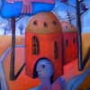 Marion Lucka: Engelshaus, Öl, 50 x 70 cm (2004)