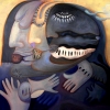 Marion Lucka: Familienkopf, Öl, 50 x 50 cm(2007)