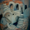 Marion Lucka: Fisch in der Stadt, Öl, 50 x 60 cm (1994)