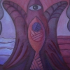 Marion Lucka: Fischvogel, Öl, 70 x 80 cm (2001)