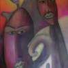Marion Lucka: Freikopfkatze, Öl, 60 x 80 cm (1998)