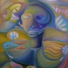 Marion Lucka: Gedanken in Ungarn, Öl, 70 x 80 cm (1990)