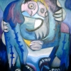 Marion Lucka: Gemeinsame Trauer, Öl, 100 x 120 cm (1998)