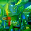 Marion Lucka: Grün, Öl, 70 x 90 cm (1996)
