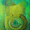 Marion Lucka: "Grüne Sonne" 50 x 40 cm (1994)