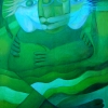 Marion Lucka: "Grünes Paar" 70 x 100 cm (2000)