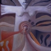 Marion Lucka: Brauner Engel, Öl, 30 x 40 cm (1995)
