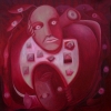 Marion Lucka: Hochsommer, Öl, 100 x 90 cm (1998)