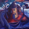 Marion Lucka: Insel, Agryl, 70 x 80 cm (1995)