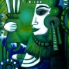 Marion Lucka: König, Öl, 50 x 60 cm (1995)
