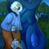 Marion Lucka: Kinderliebe, Öl, 70 x 100 cm (2006)