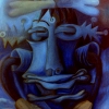 Marion Lucka: Knochenkopf, Öl, 80 x 90 cm (1996)