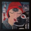 Marion Lucka: Ölgemälde "Schwarzenr Kuss" 60 x 60 cm (2007) sold
