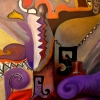 Marion Lucka: Magier, Öl, 30 x 40 cm (1993)