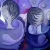 Marion Lucka: Nicht miteinnder, Öl, 40 x 50 cm (2010)