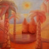 Marion Lucka: Oase, Öl, 80 x 90 cm (1990)