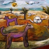 Marion Lucka: Pferde am Meer, Öl, 20 x 30 cm (1996)