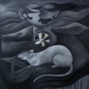 Marion Lucka: Rattenmann,Öl, 100 x 120 cm (1997)