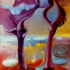 Marion Lucka: Ritual, Öl, 30 x 40 cm (1989)